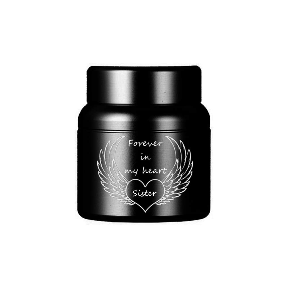 ForeverWill Angel Wing Decorative Keepsake Urn for Human Ashes Small Creamtion Urns for Dad Mom Grandma Papa Family Memorials to Share,Forever In My Heart