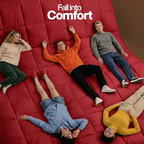 Image of Utopia Bedding Twin Comforter Duvet Insert, Quilted Red Comforter with Corner Tabs, Box Stitched Down Alternative Comforters Twin Size 64 x 88 inches