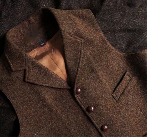 Men's Steampunk Wool Tweed Vest - Slim Formal Jacket Victorian Style4