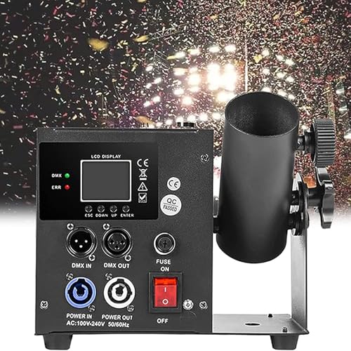 Máquina de cañón de confeti portátil, máquina lanzadora de pistola de confeti, cañón profesional eléctrico inalámbrico DMX 512 y control remoto para fiestas, bodas, conciertos, eventos