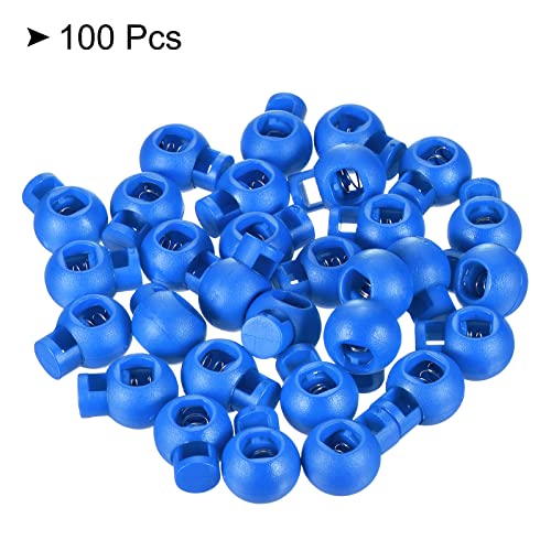PATIKIL Cord Locks, 100 Pack Ball Spring Toggle Stopper for Drawstring Bag Shoelaces Sky Blue, 17x22mm - Image 3