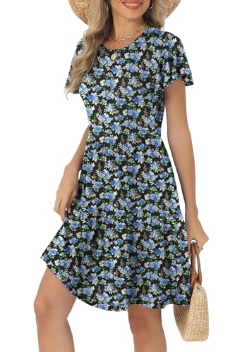 Image of HiMONE Summer Dresses for Women 2025 Vacation Sundresses Ruffle Sleeve Boat Neck with Pockets A Line Casual Dress XS-2XL