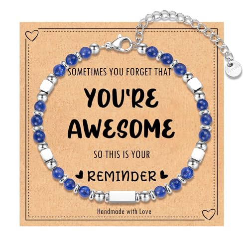 Image of Easter Basket Stuffers for Teens Girls Gifts Trendy Stuff, Tiny Beaded Bracelets Easter Gifts Birthday Graduation Jewelry Gifts for Teenage Girls Daughter Granddaughter Niece, Small, Blue