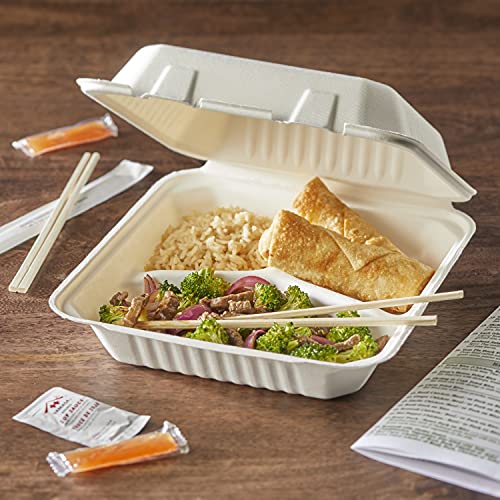 Hefty ECOSAVE 3 Compartment Hinged Lid Containers, 9 X 9