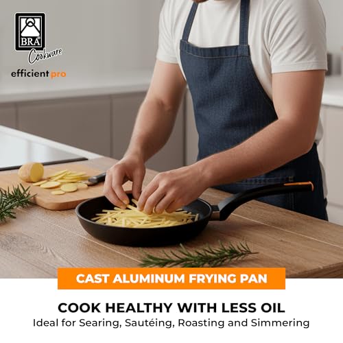 Image of BRA COOKWARE Efficient Pro Nonstick Frying Pan | 11.8 inches Cast Aluminum Skillet | 3-Layer Scratch Resistant Coating Frypan | PFOA Free | All Cooktops Frying Skillet | Heat-Resistant Handle