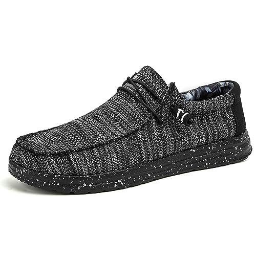 Mens Canvas Lightweight Soft Comfortable Lace-Up Loafers