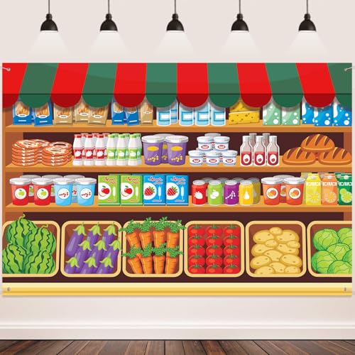Fondo fotográfico supermercado frutas 9x6ft miniatura 4