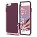 iPhone 7 Case, LoHi iPhone 7 Cover 3 Color Shockproof Case with Card Slot - Wine Red