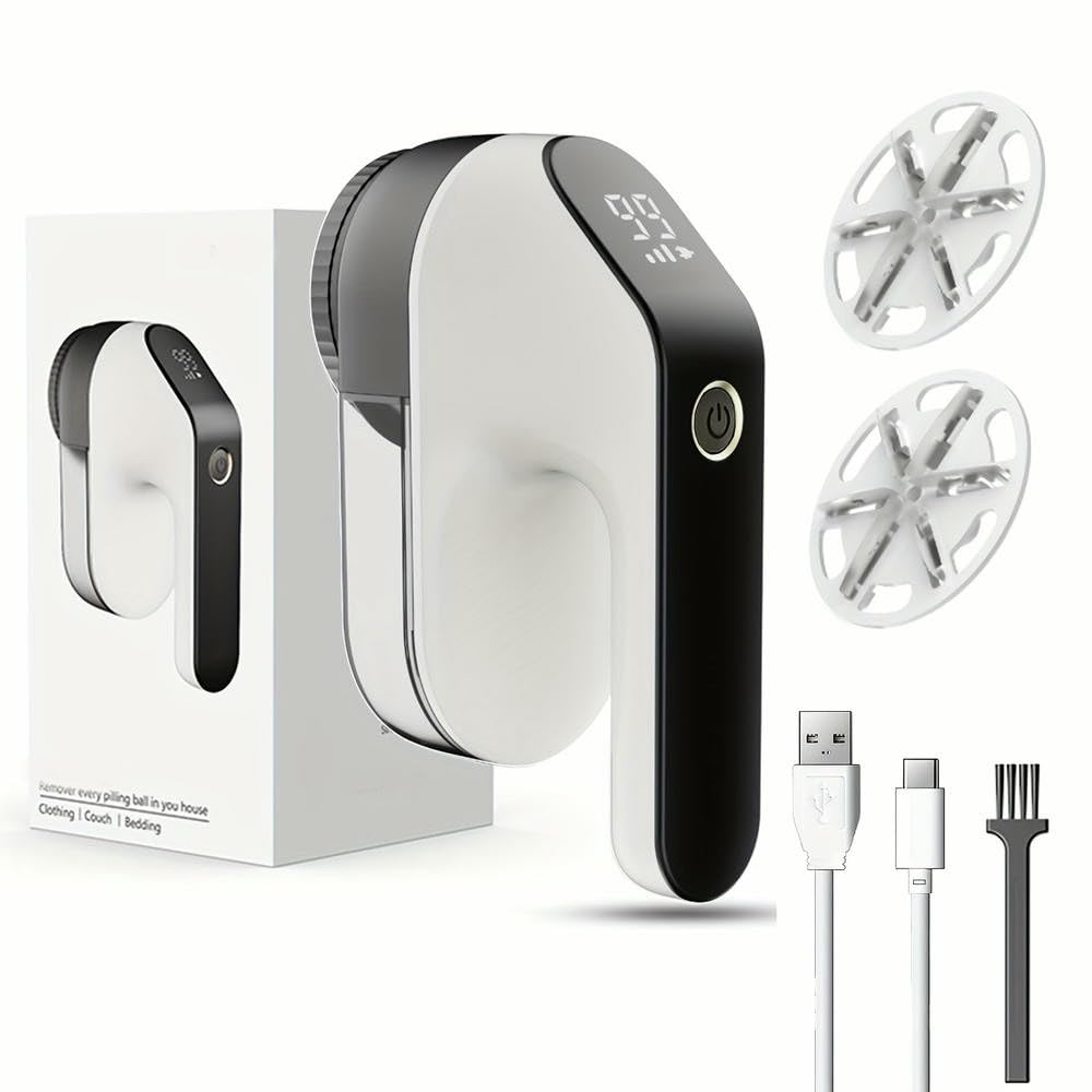 SYJYM - Quitapelusas eléctrico Recargable para Ropa, sofás y suéteres, con Pantalla LED, portátil