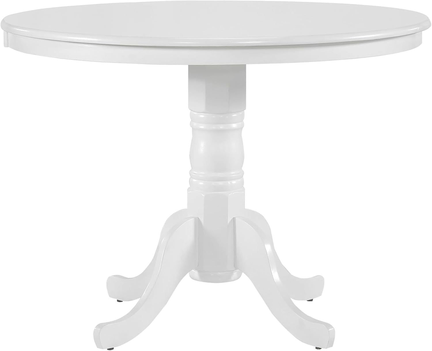 Lexicon Round Dining Table, 39 Inch Kitchen Table Small Table Modern Wood Desk for Dining Room and Kitchen, Small Dining Table for 4 with Wood Pedestal, White