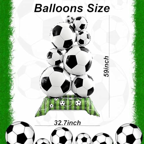 2Pcs Soccer Balloons Party Decorations - 59 Inch Large Standing Soccer Balloon - Sports Balloons for Soccers Birthday Party Decorations Supplies - World Cup Soccer Theme Decor