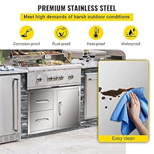 VBENLEM Outdoor Kitchen Drawers Combo 32.5x21.6 Inch Stainless Steel Access Door/Double Drawers with Paper Towel Rack for Outdoor BBQ Island & Kitchen VBENLEM Outdoor Kitchen Drawers Combo 325×216 Inch Stainless Steel Access DoorDouble Drawers with Paper Towel Rack for Outdoor BBQ Island Kitchen
