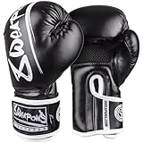 8 WEAPONS Boxhandschuhe Kinder, Unlimited 2.0, Schwarz-weiß, Kinder Boxhandschuhe, Kunstleder, Perfekte Dämpfung für optimalen Schutz, Handschuhe für Muay Thai, K1, Boxen, MMA & Kickboxen, 2 Oz