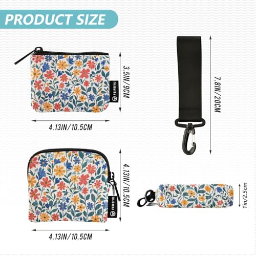 Sunflower Orange and Yellow Dual Coin Purse Credit Card Holder Wallet Large Capacity Card Wallet Money Organizer with Zipper Coin Pocket for Women Men 2 Packs4