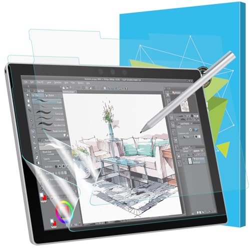 MoKo 2PZS Protectora de Pantalla de Película para Surface Pro 7 Plus/Pro 7/6/5/4/LTE Tableta, Ultra Delgado y Ligero, Escribir y Dibujar para Pro 7/Pro 6/Pro 5/Pro 4/Pro LTE Tablet, Claro