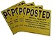 4 Pack Aluminum Posted Private Property Signs (Yellow)