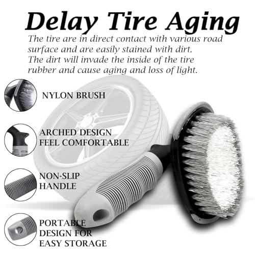 Image of Tire & Alloy Brush Set Deep Clean for Tyres & Rims | Wheel Cleaning Brush Set | Scratch-Free Bristles | Professional Car Detailing Tools