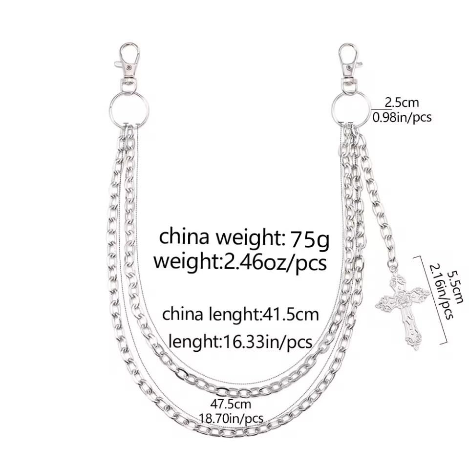 Chain for Pants Punk Rock Hip Hop Waist Gothic Keychain Accessory for Edgy Jeans, Wallets, and Streetwear Unisex2