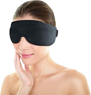 Hot Compress Weighted Eye Mask by FOMI Care | Lavender Scented Clay Bead Filling | Premium Warm Head Wrap for Migraines Dry Eyes Headaches Muscle Tension and Sinus Relief | Soothing Moist Pad