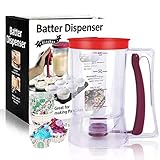 BBSTARZ Separador de masa para magdalenas, panqueques, galletas, pasteles, gofres, dispensador de masa, separador de galletas, crema, taza para medir, herramientas para hornear (morado + rojo)