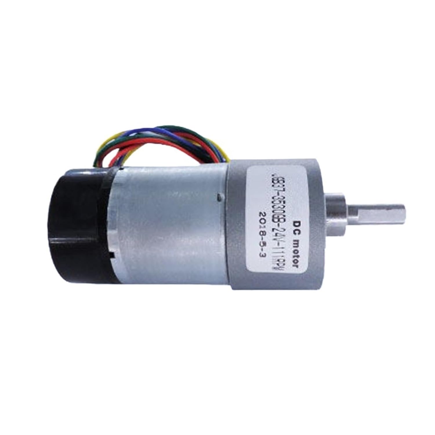 JGB37-3530GB 24V DC Motor with Reverse Gearbox 12-1600RPM 6-24V Encoder Motor for DIY Automation(24V 37rpm)