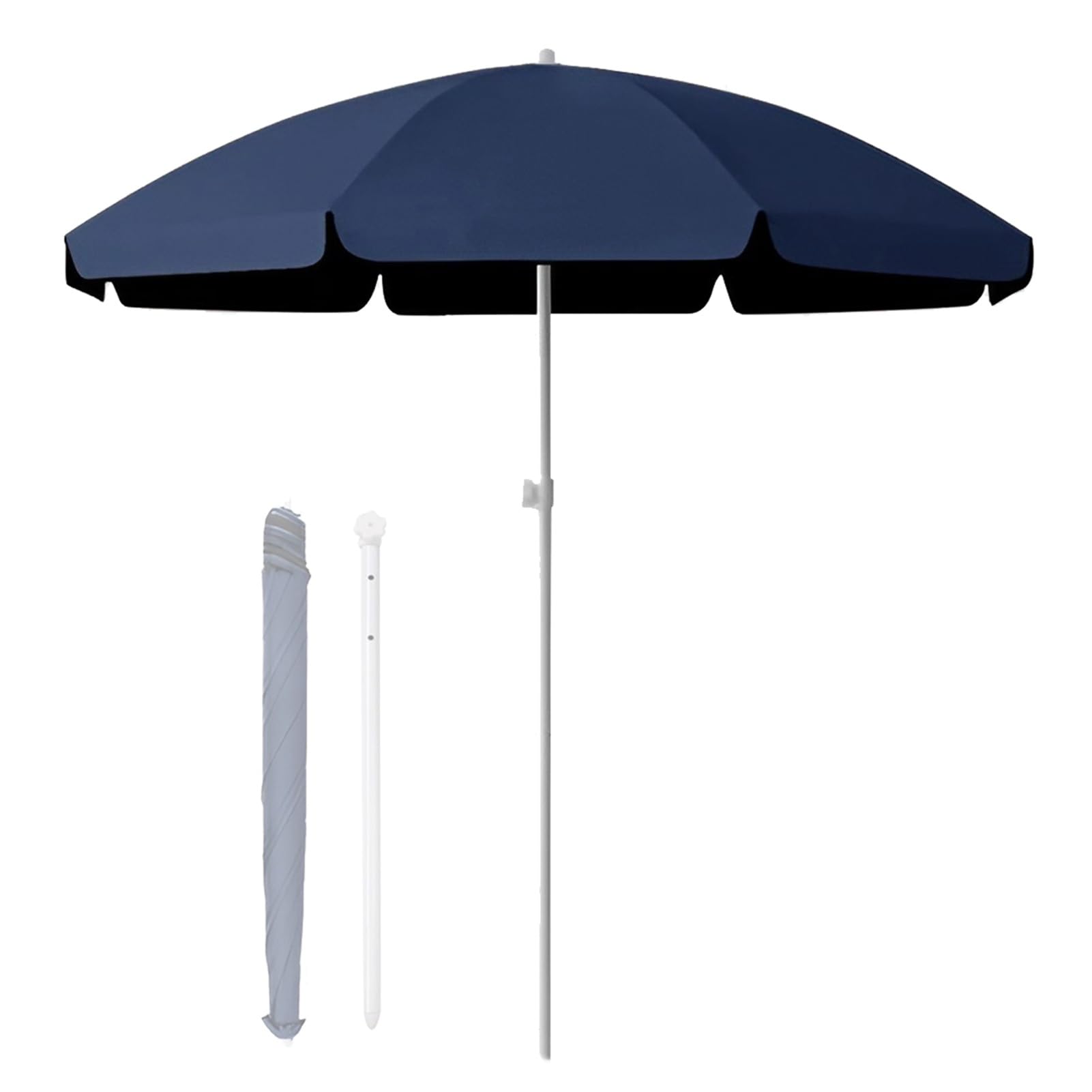 Parasol tarasowy, na zewnątrz, 180 cm, szary, okrągły, przenośny, ochrona UV50+, na podwórko, do ogrodu, na basen