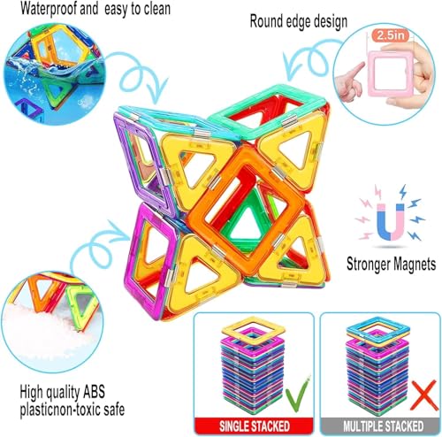 HQXBNBY 40-Piece Magnetic Building Blocks — Budget Magnetic Tiles for Ages 3+ — view 8