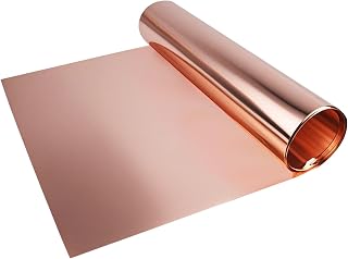 Copper Sheet for Crafting and Electrical Projects - 44 Gauge(0.05mm) x 100mm x 2m Copper Foil and Metal Plate for DIY, House Repair, Decoration