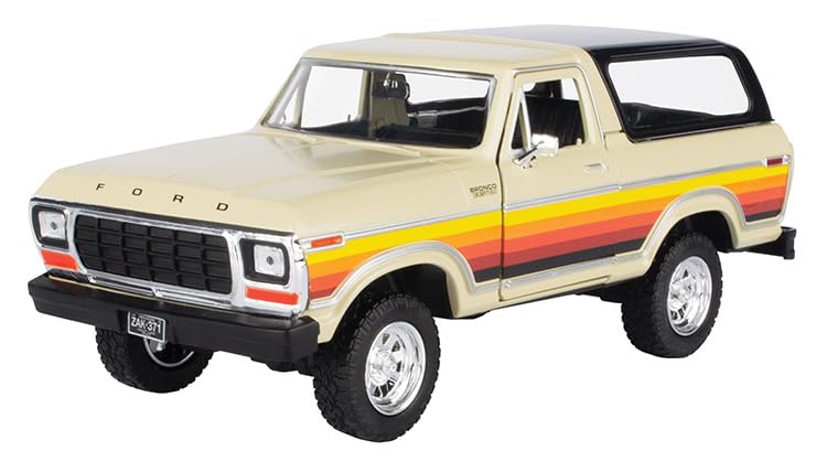 OPO 10 - Miniature car reproduced at 1/24 scale compatible for Ford Bronco Custom 1978 - Motormax 79373PTM