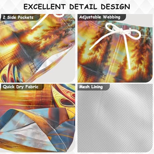 Lake Boat Holiday Boys Swim Trunks Quick Dry Toddler Swimsuit Boy Board Shorts Bathing Suits Swimwear XS Multi3