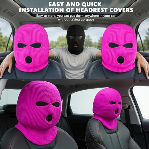 Image of 2 Pieces 3-Hole Full Face Mask Cover Ski Mask Winter Balaclava Cap Knitted Face Cover for Winter Outdoor Sports