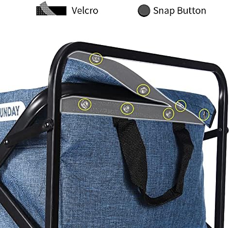 Miniatura 7 de WHITSUNDAY - Carro plegable para jardín al aire libre, parque utilitario, para picnic, con rodamiento y freno, ruedas todo terreno de 8 pulgadas,