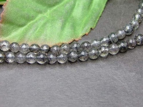 Amazon | g3-1562C 1粒売り 5A 4mm ブラック ルチル クォーツ 針水晶