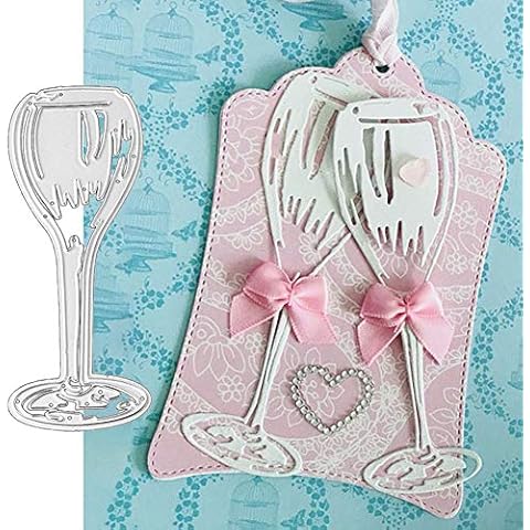 jiashemeng Cuttting Dies for Card Making, Wine Glass Metal Die Cuts Stencil for Scrapbooking/Photo Album Decor/DIY Craft Wine Glass Cover