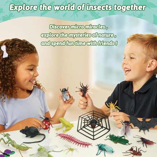 Miniatura 5 de Doitem 62 Pcs Insectos Realistas De Plástico Para Niños, Juguetes Educativos Con Figuras Para Halloween