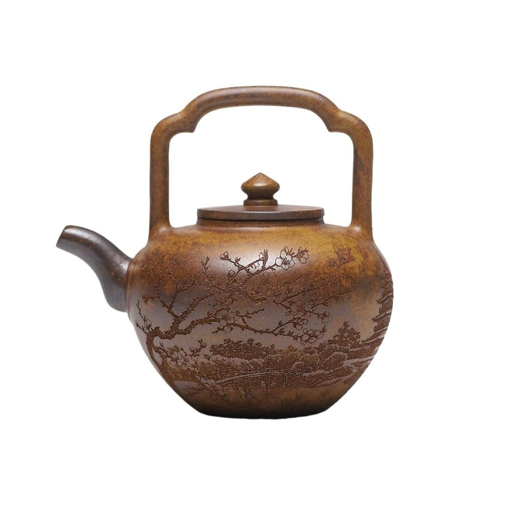 ENGENDER Tetera Hierro Fundido Olla De Arcilla Púrpura Estilo Chino Retro For Hostelería En El Hogar Y Juego Preparación Té Portátil Especial Juego de Te