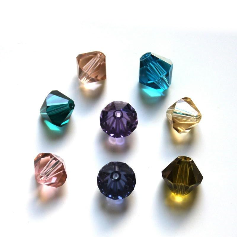 600 Cuentas de Cristal de 3 a 10 mm 3A, Cuentas de Cristal facetadas, Cuentas de Cristal bicono, Cuentas de Cortina para niñas y Mujeres, Collar de Bricolaje, fabricación de Joyas