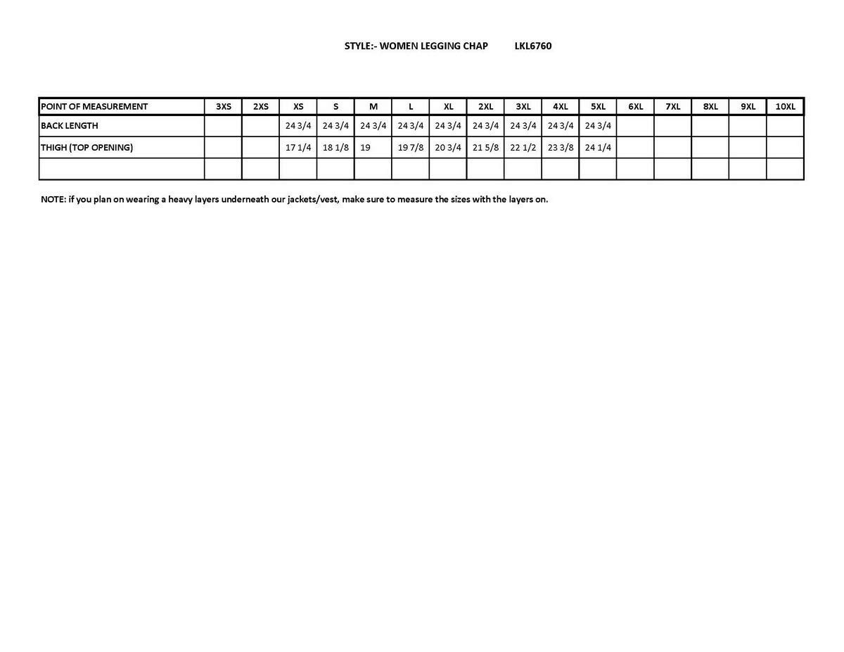 Milwaukee Leather Premium Leather Motorcycle Riding Chaps for Women Bikers - X-Large - X-Large