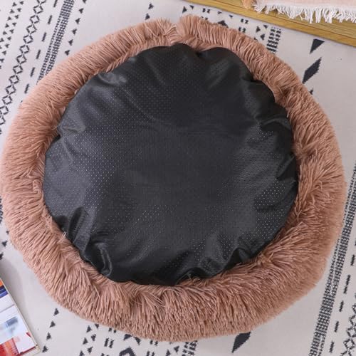 LOMUG Hunde Beruhigungsbett, 50cm Hundehöhle, Kuschelhöhle Hund, Hundebett Hunde Waschbar Rund, Halbgeschlossenes Hundeloch, Donut Hundebett Passend für Kleine Hunde und Katzen
