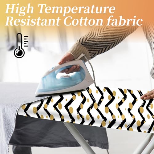 RFYTDCF Iron Board Covers, Ironing Board Covers Anti Coking and Staining Multi 4 Layer Thick Padding 100% Cotton for Standard Medium Size of 140 x 45 cm Heat Resistant - Image 4