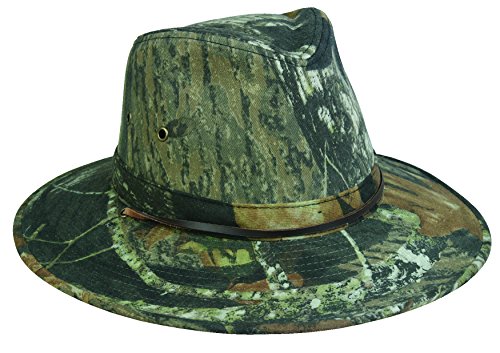 Mossy Oak Safari Style Hat with Leather 