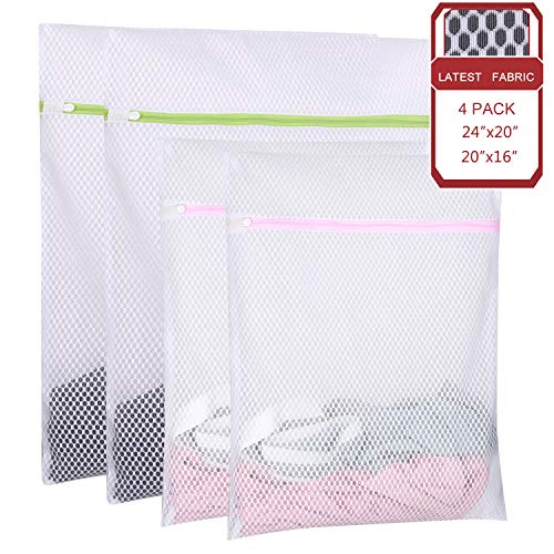 SPLF 4 Pack Extra Large Heavy Duty Mesh Laundry Bags, Durable Delicates Net