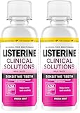 Listerine Clinical Solutions Sensitive Teeth Alcohol Free Travel Size Mouthwash, Fresh Breath Mouthwash Provides Protection & Relief from Tooth Sensitivity, Daily Fresh Mint Oral Rinse, 95 mL