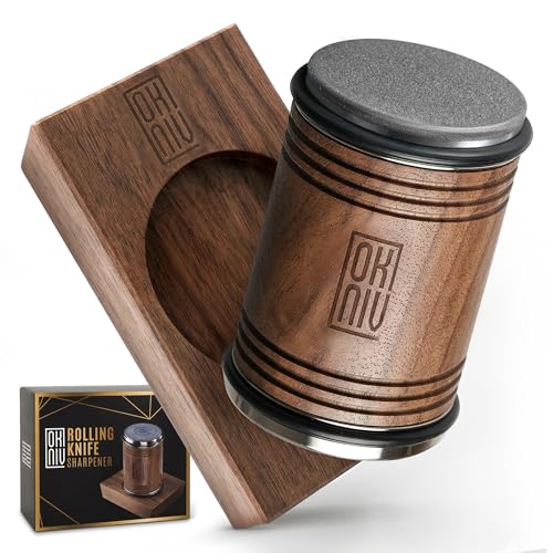 Pro Edition Okniv Rolling Knife Sharpener UK Durable Knife Sharpening System for All Blade Types Diamond & Ceramic Honing Discs Easy to Use at Home or Professionally