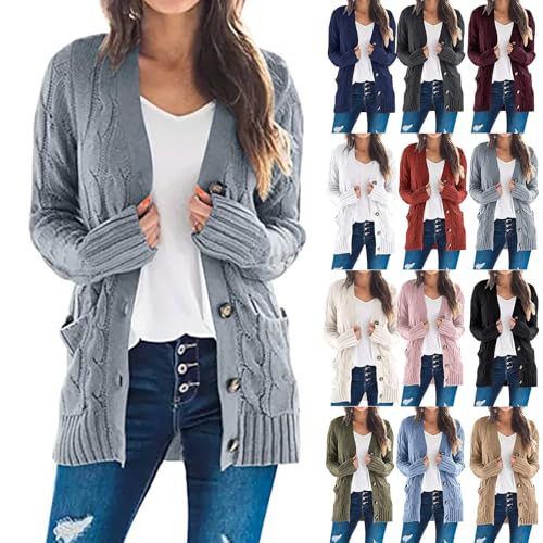 RRMuAzgs Cardigan for Women Casual Fall Button...