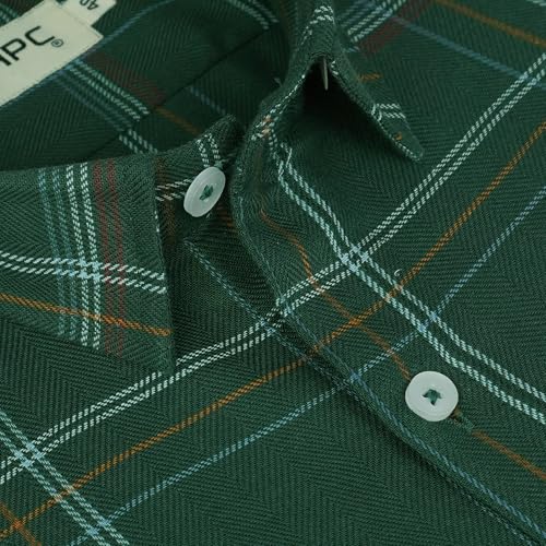 Image of GHPC 100% Cotton Checkered Half Sleeves Regular Fit Formal Shirt for Men