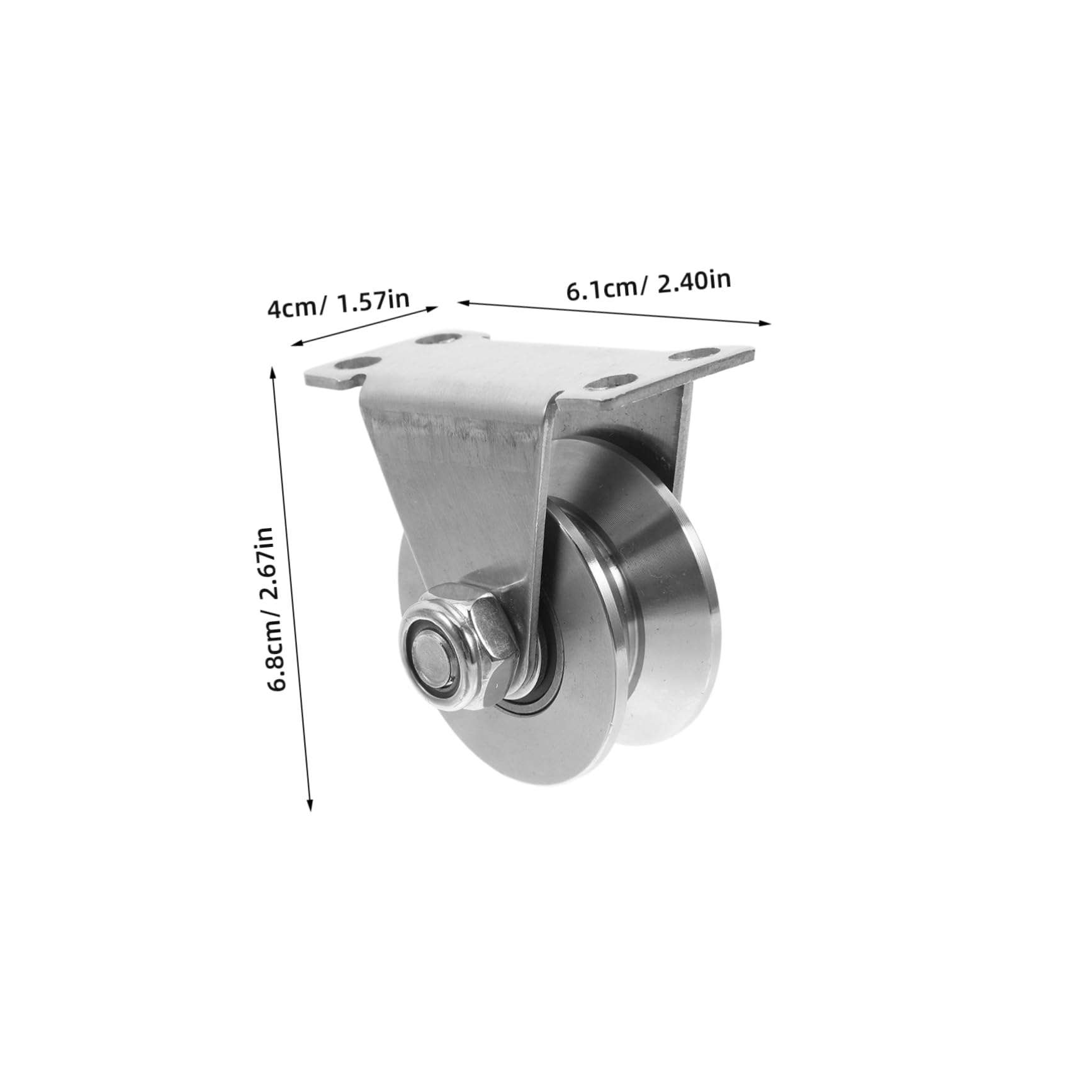 OSOLADY 2pcs Stainless Roller for Sliding Doors V-Groove Wheel Metal Pulley for Gate