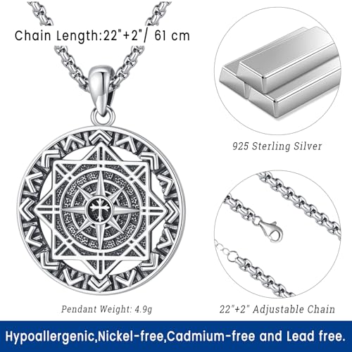 Eusense Compass Necklace for Women Men 925 Sterling Silver Compass Jewelry Compass Pendant Necklace Gifts for Her Him Birthday Anniversary Wedding Lover Graduation Valentine3