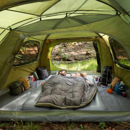 Carpa espaciosa para camping de 4 personas: acomoda colchoneta queen y equipo con vestíbulo miniatura 2
