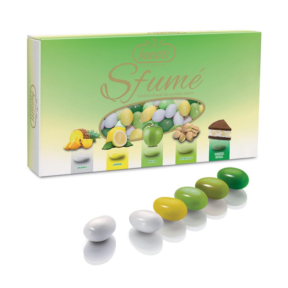Confetti Buratti " Sfumè " Verde 2 kg + 100 Bigl Bomboniera gusti assortiti - 4